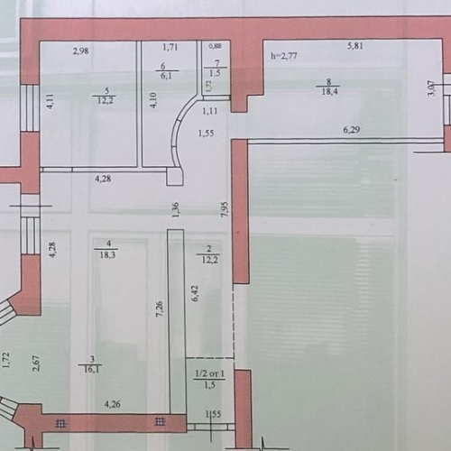 Трикімнатна квартира під ремонт в цегляному будинку