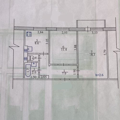 Двокімнатна квартира. №0006